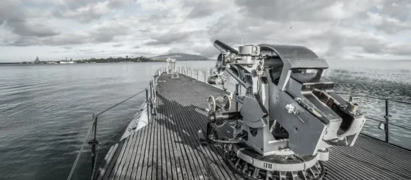 Battleships of WWII Departing from Waikiki Area